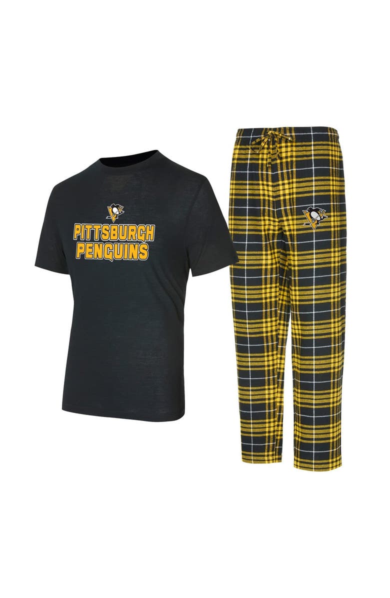 CONCEPTS SPORT Men's Concepts Sport Pittsburgh Penguins Vector T-Shirt & Pants Sleep Set, Alternate, color, Black