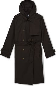 Reiss Azura Hooded Double Breasted Trench Coat