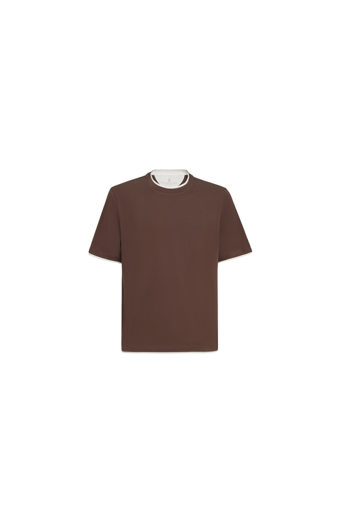 T-shirt with faux-layering
