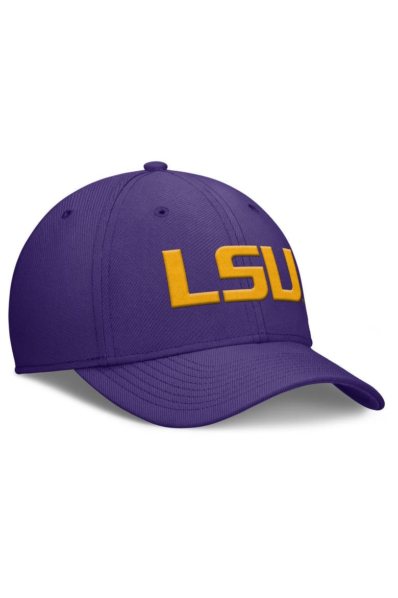 Men's Nike Purple LSU Tigers Rise SwooshFlex Dri-FIT Hat, Alternate, color, Purple