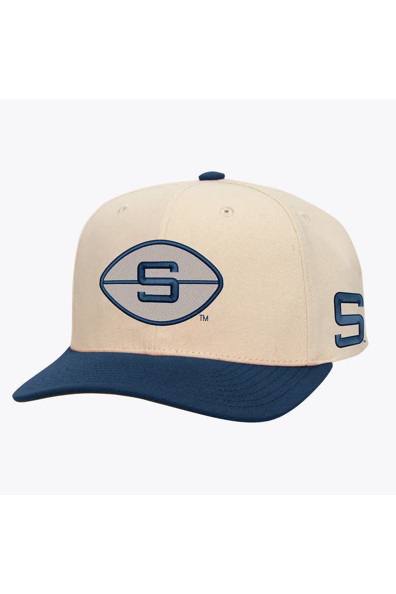 Men's Mitchell & Ness Cream/Navy Penn State Nittany Lions Two-Tone Pro Crown Adjustable Hat, Main, color, Cream