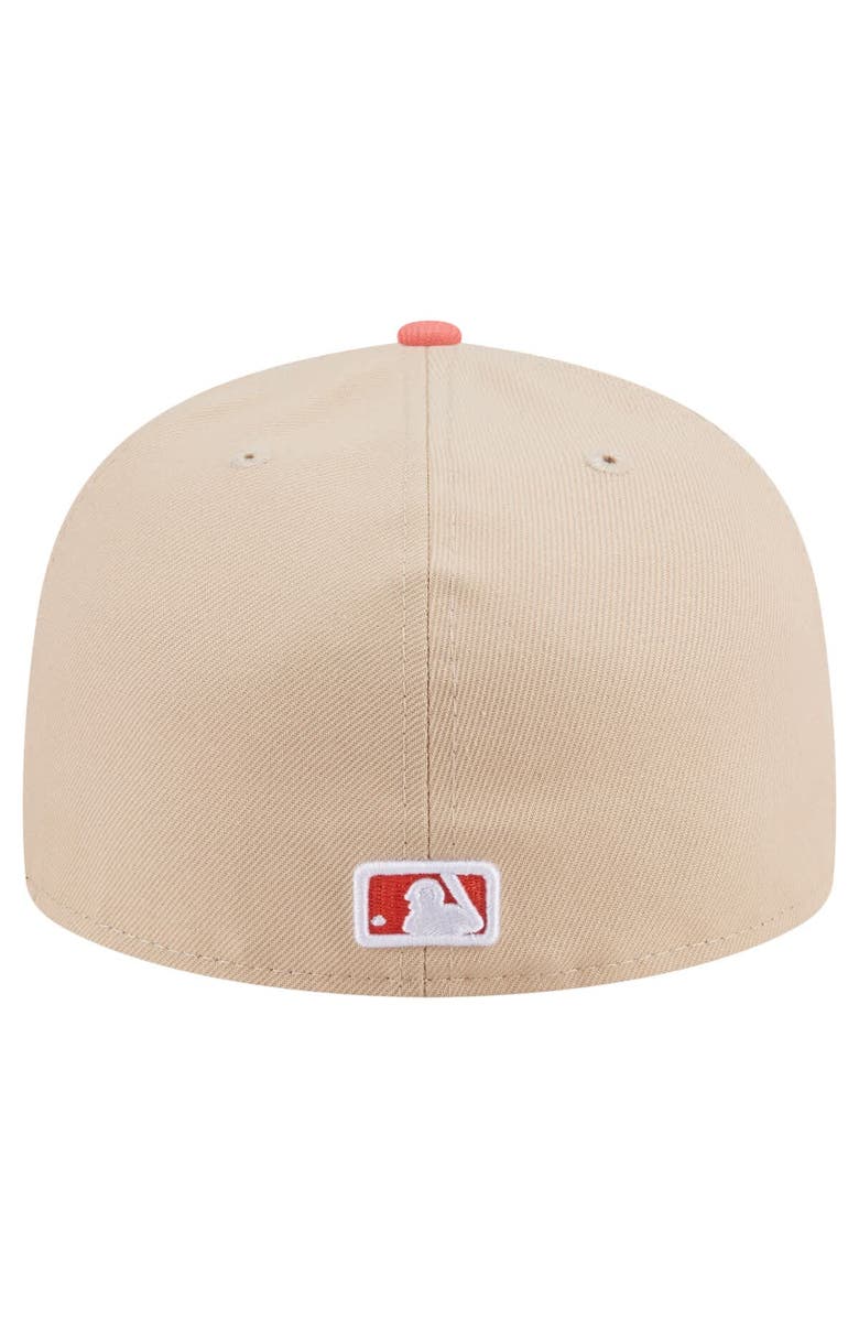 New Era Men's New Era Light Beige/Coral San Diego Padres Two-Tone Color Pack A-Frame 59FIFTY Fitted Hat, Alternate, color, 