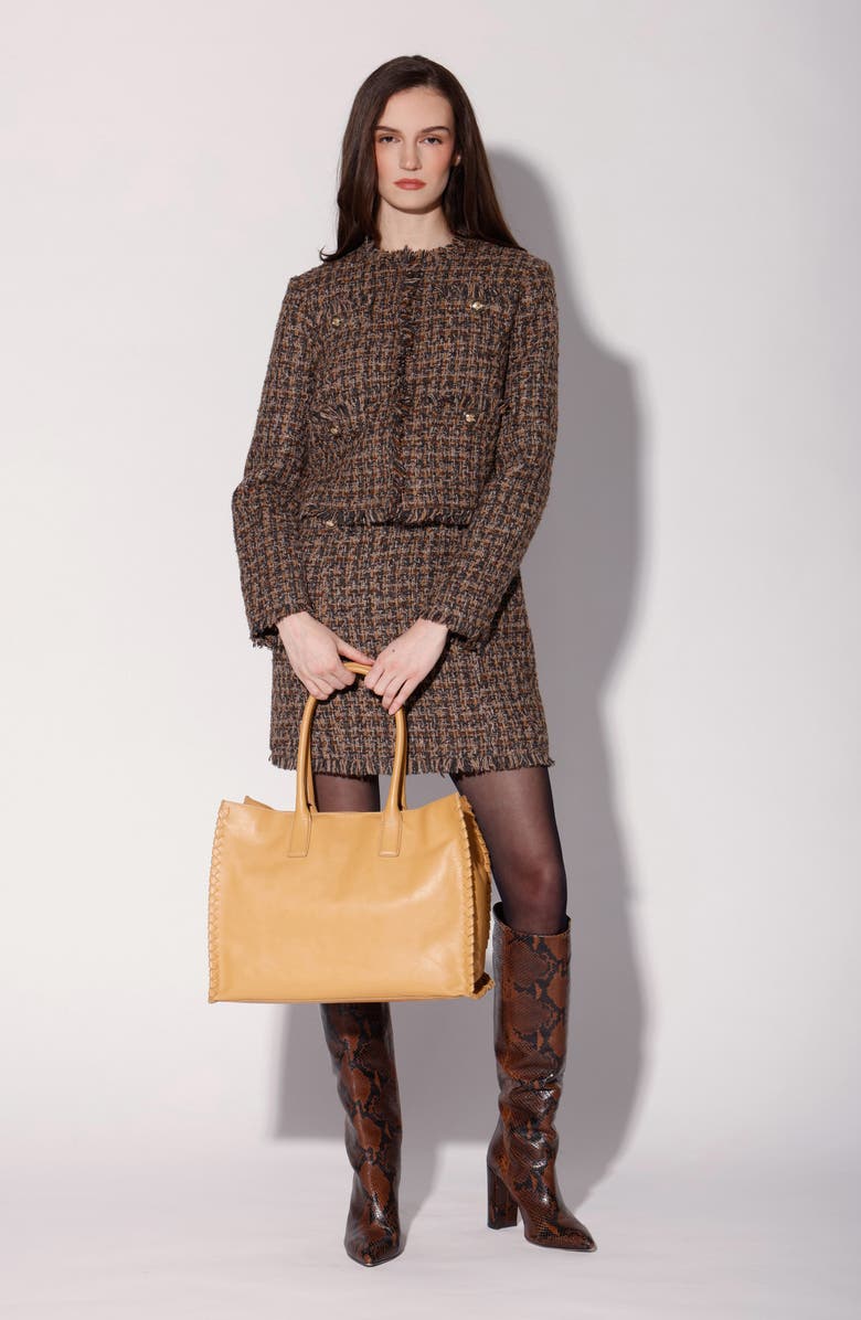 Walter Baker Tucker Tweed Jacket, Alternate, color, Chocolate Tweed
