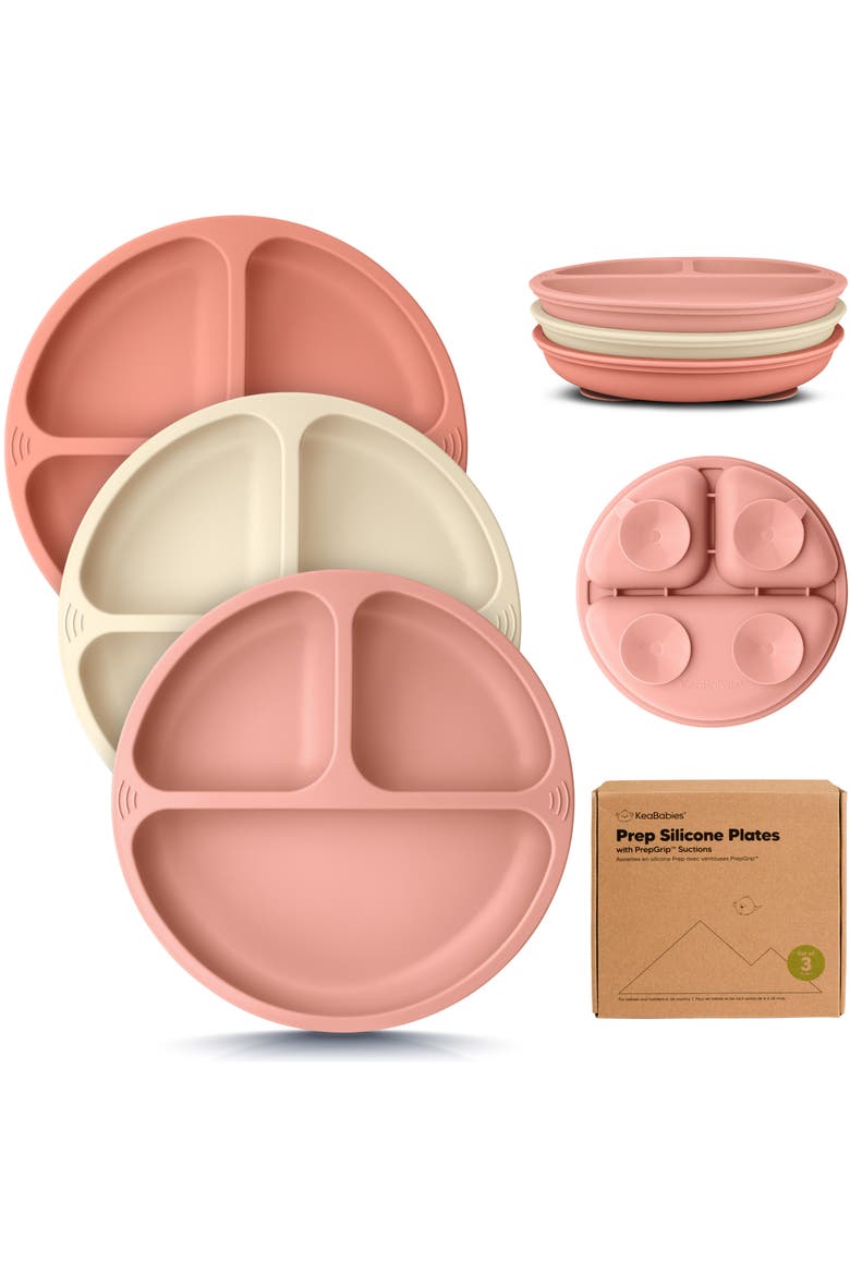 3-Pack Prep Silicone Suction Plates, Main, color, Roseate