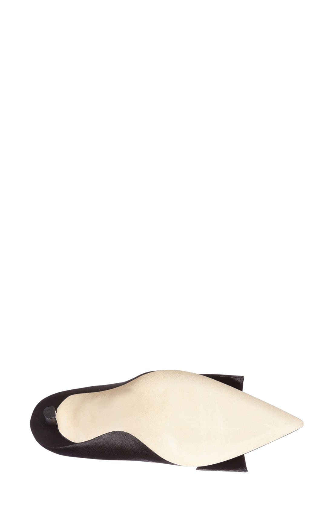 'layla' pointy toe pump, Alternate, color, BLACK SATIN