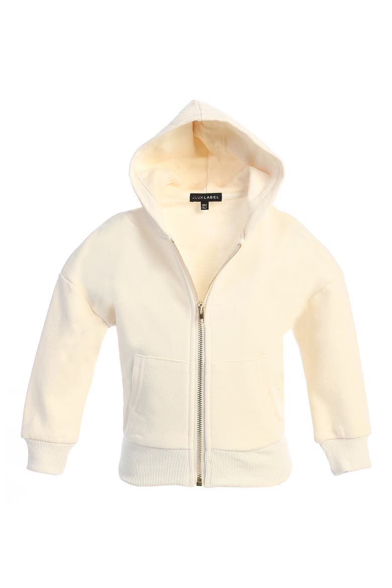 JLUXKIDS Fleece Hoodie, Main, color, BUTTERCREAM
