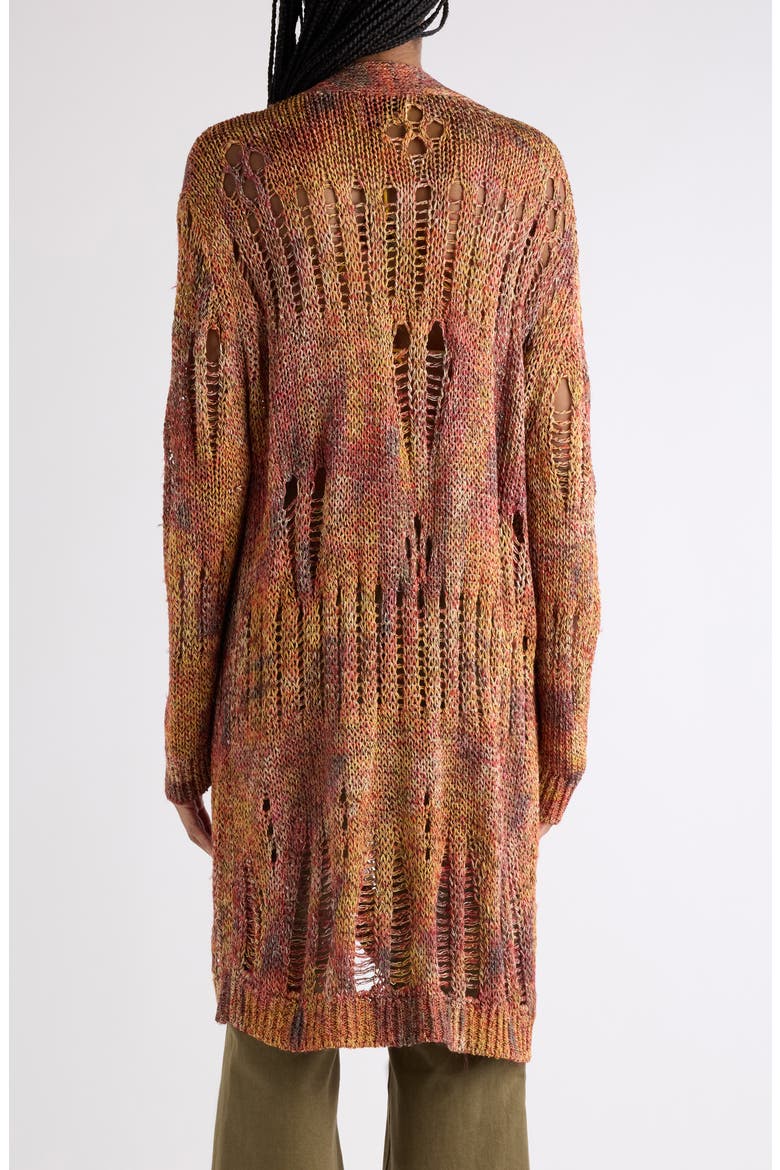Hanae Openwork Ladder Stitch Cardigan, Alternate, color, ORANGE