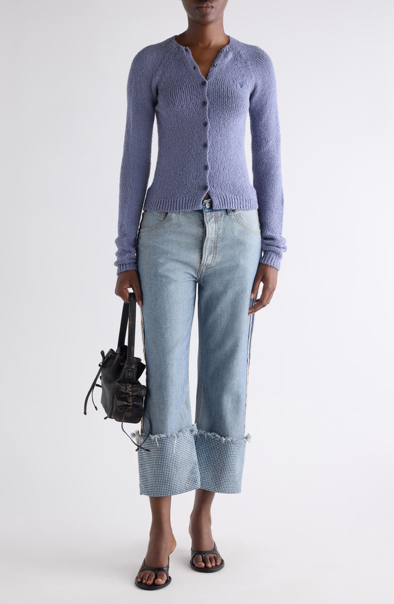 Acne Studios Bouclé Rib Cardigan, Alternate, color, Steel Blue