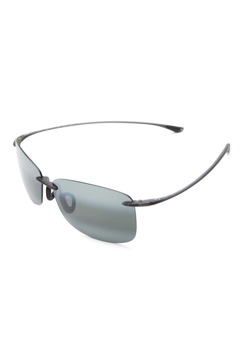 Akau 62mm Polarized Rectangular Sunglasses, Alternate, color, GREY GREY GREY