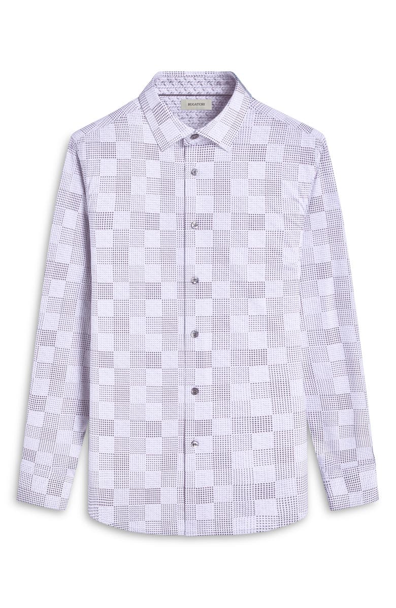 Bugatchi Jimmy OoohCotton<sup>®</sup> Mixed Print Button-Up Shirt, Alternate, color, Platinum