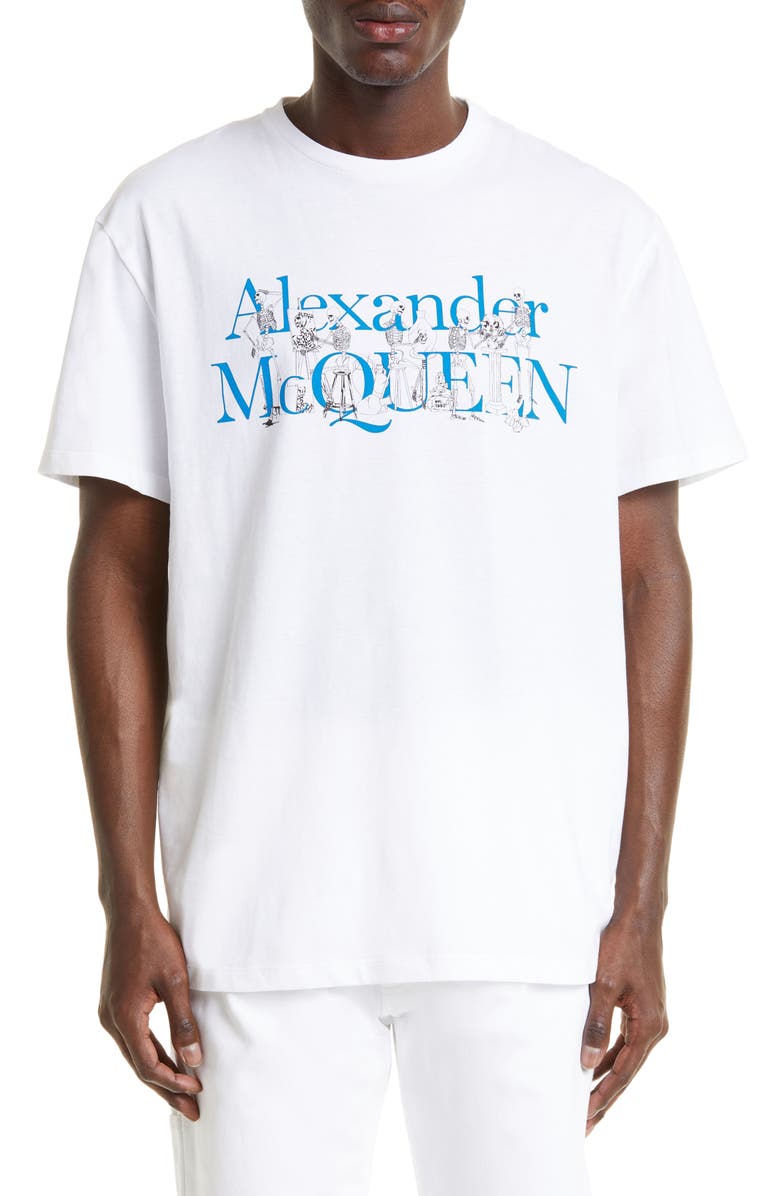 McQueen Skeleton Band Graphic Tee, Main, color,