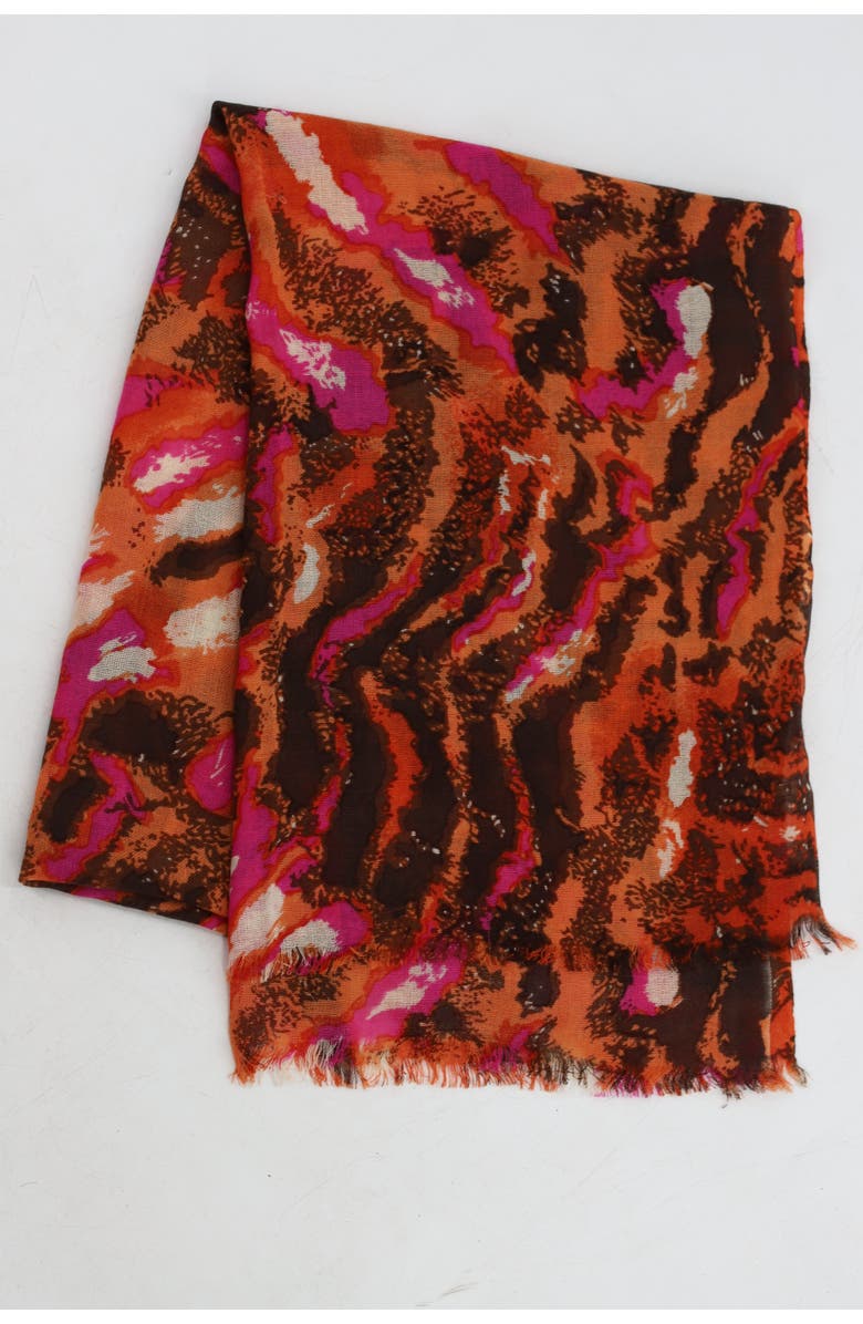 La Fiorentina Abstract Print Scarf, Alternate, color, Orange