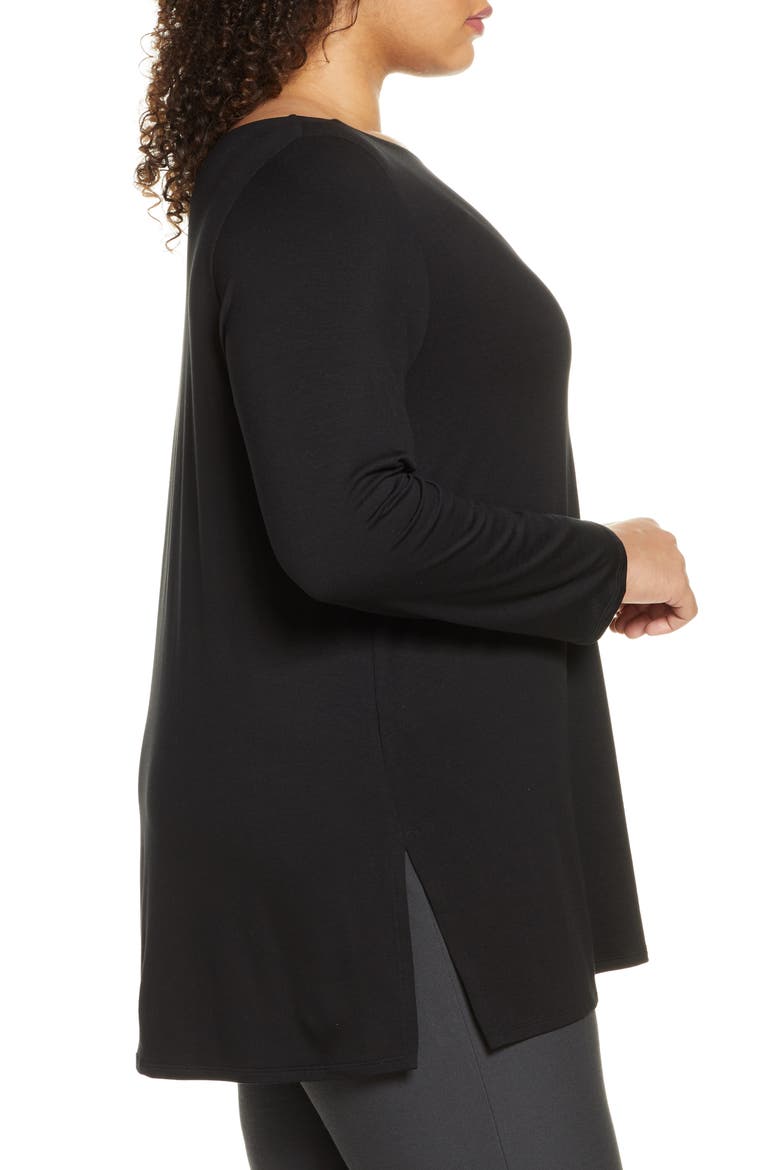 Bateau Neck Tunic, Alternate, color, BLACK