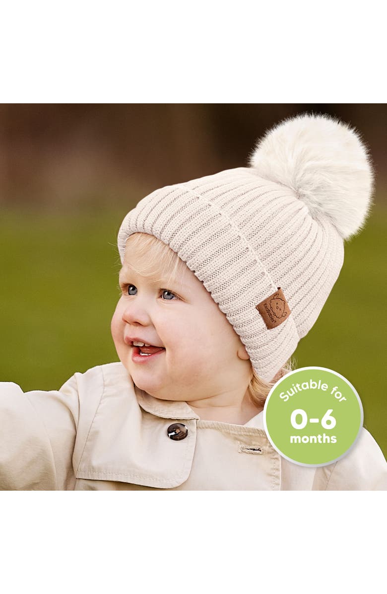 KeaBabies 2-Pack Pom Knitted Beanie, Alternate, color, Rust