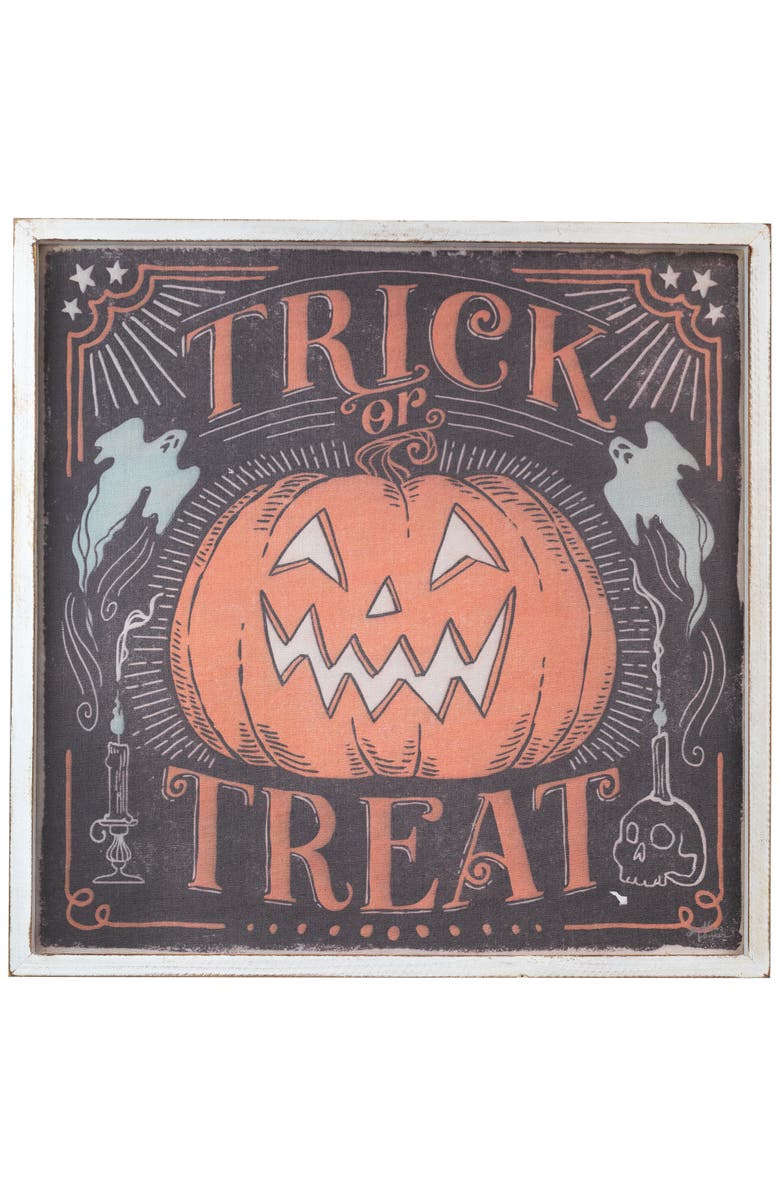 Northlight Trick or Treat Jack-O-Lantern Halloween Wall Sign - 18.75", Main, color, 