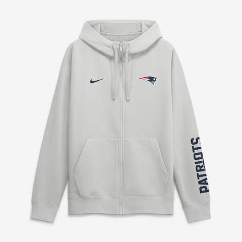 Men's Nike Gray New England Patriots Cool Down Club Full-Zip Hoodie
