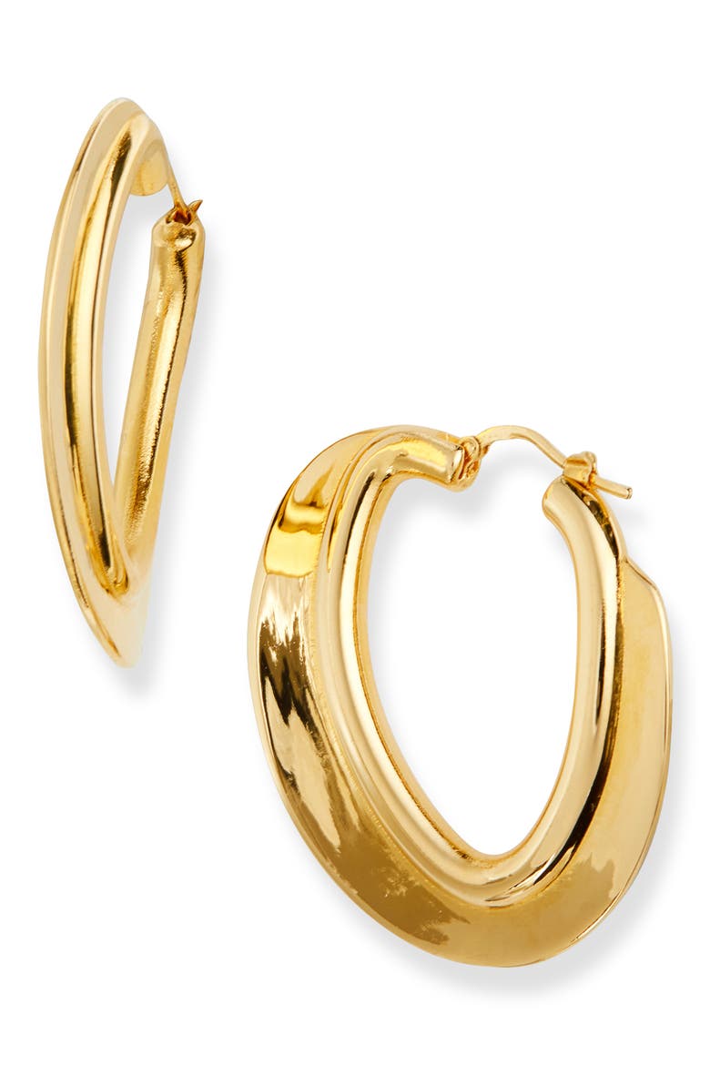 O-Disc Hoop Earrings, Main, color, GOLD