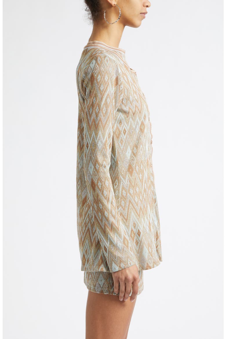 McKenna Diamond Jacquard Cardigan, Alternate, color, GOLD DIAMOND