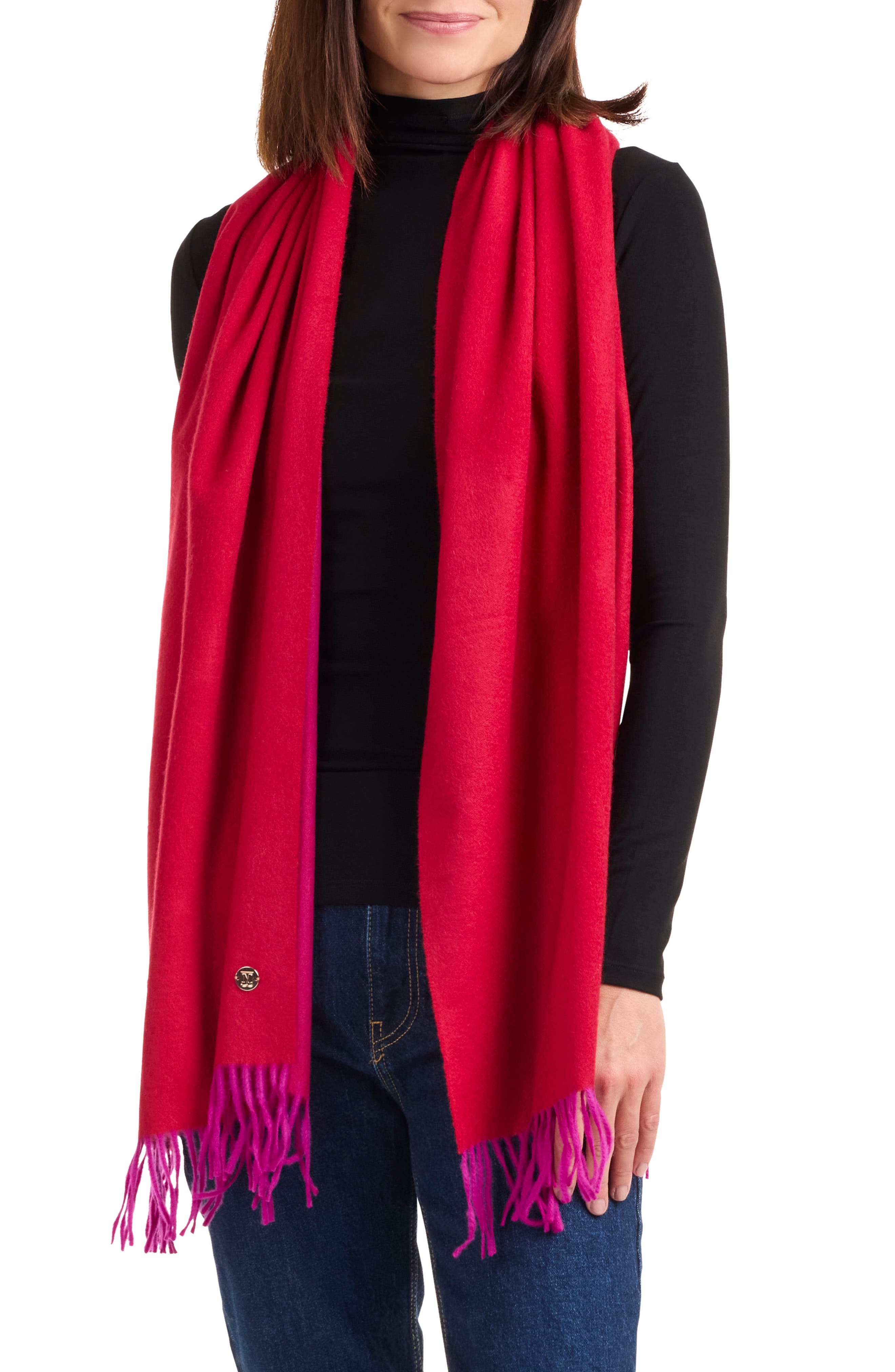 Bruno Magli Cashmere Fringe Scarf