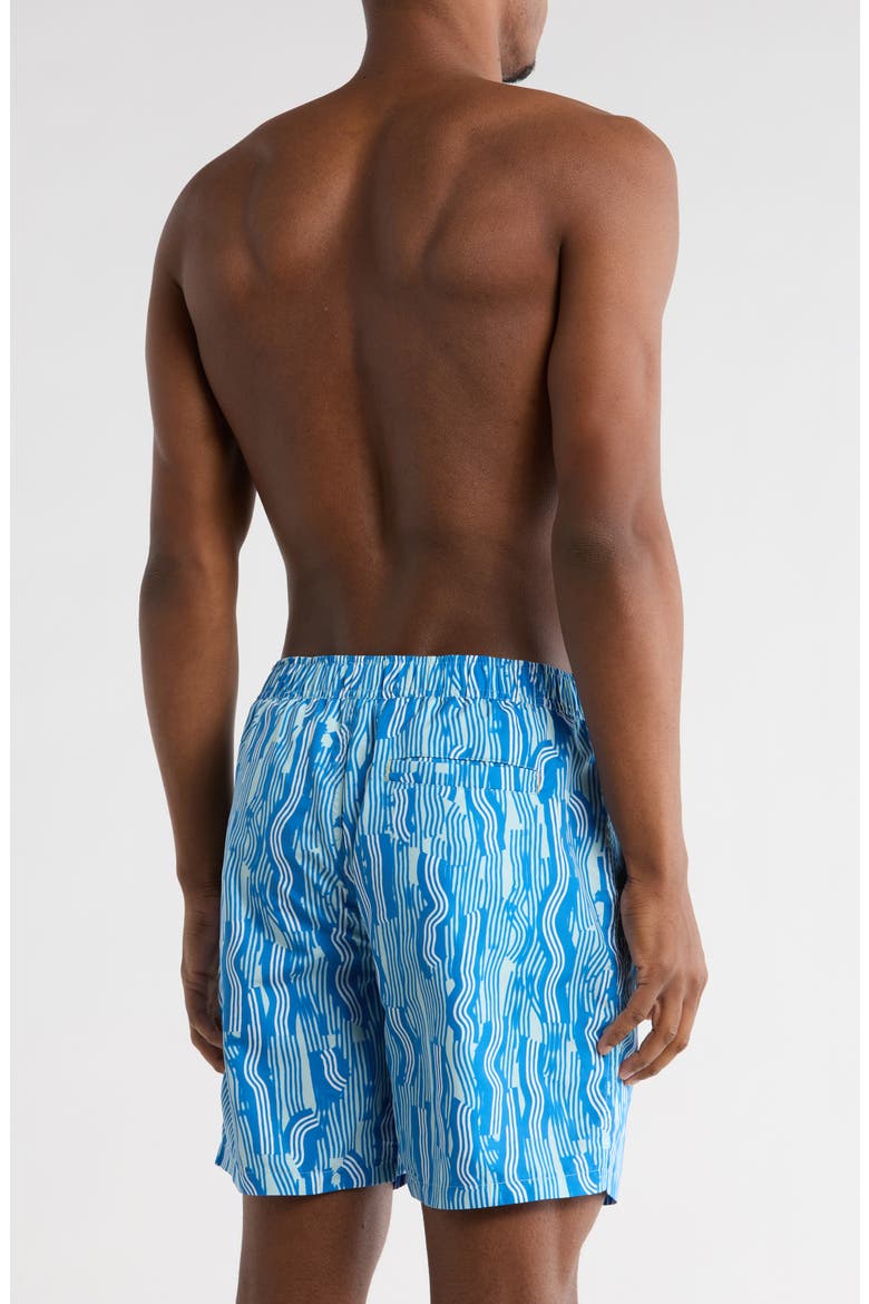 Print Mid Length Swim Trunks, Alternate, color, VUUR ISLAND STRIPE A