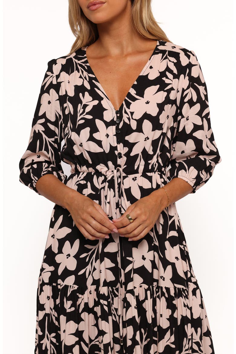 Kelda Floral Maxi Dress, Alternate, color, BLACK AUGUSTA PRINT