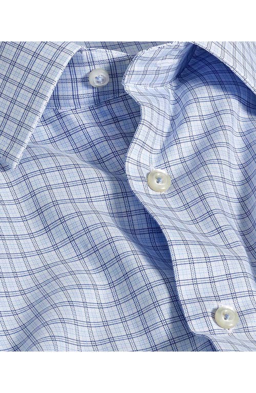 David Donahue Regular Fit Check Print Cotton Twill Dress Shirt In Blue