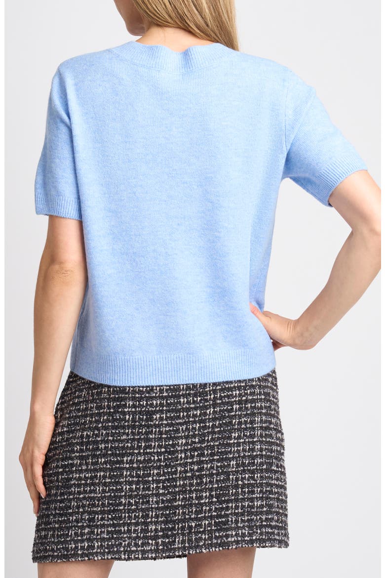 Short Sleeve V-Neck Sweater, Alternate, color, MARINE BLUE