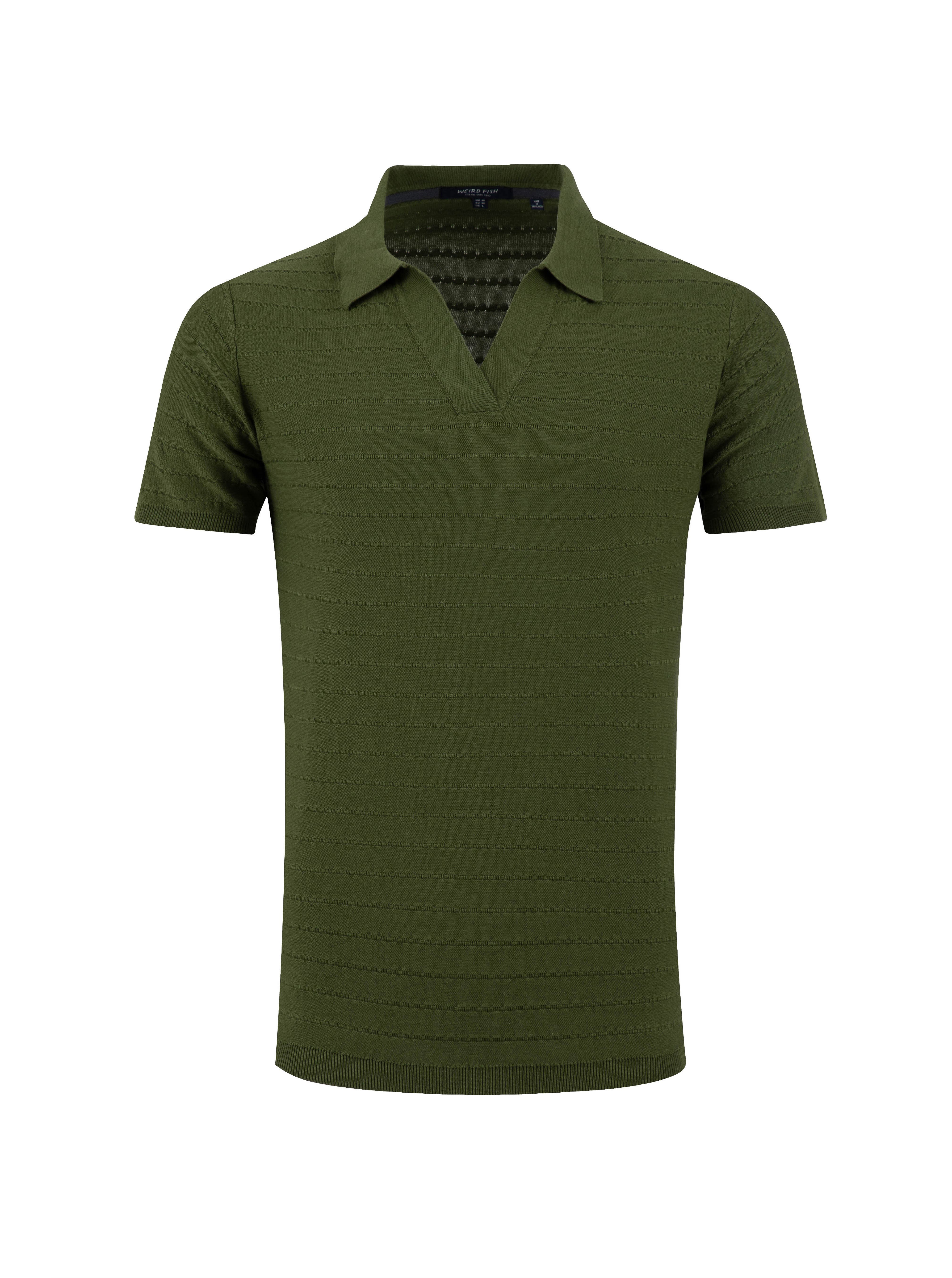 Weird Fish Tyne Trophy Neck Knitted Polo Shirt (Men) | Nordstrom
