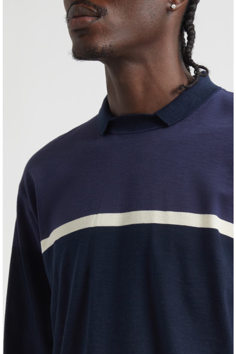 Flame Rugby Polo, Alternate, color, DARK NAVY ECRU