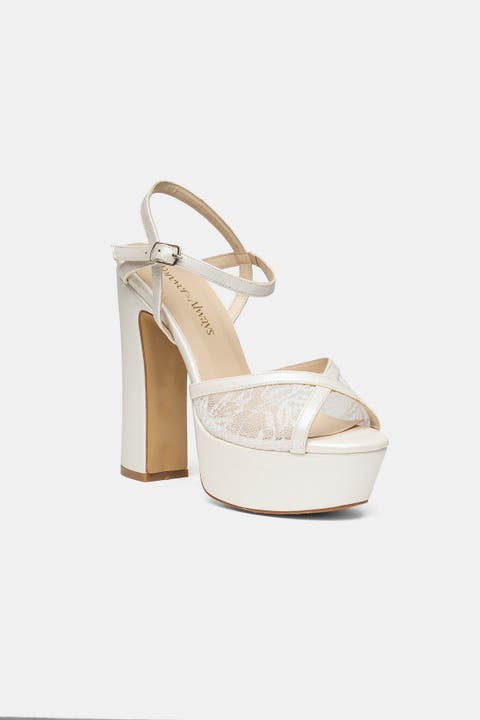 Naomi Lace Bridal Platform High Heels