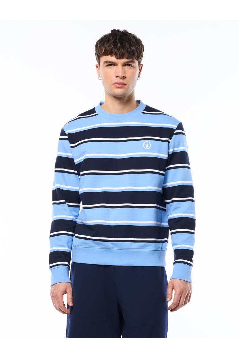 Strisce Stripe Crewneck, Main, color, MARITIME BLUE