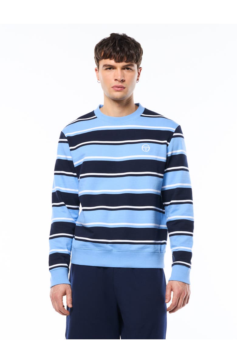 Sergio Tacchini Strisce Stripe Crewneck, Main, color, Maritime Blue
