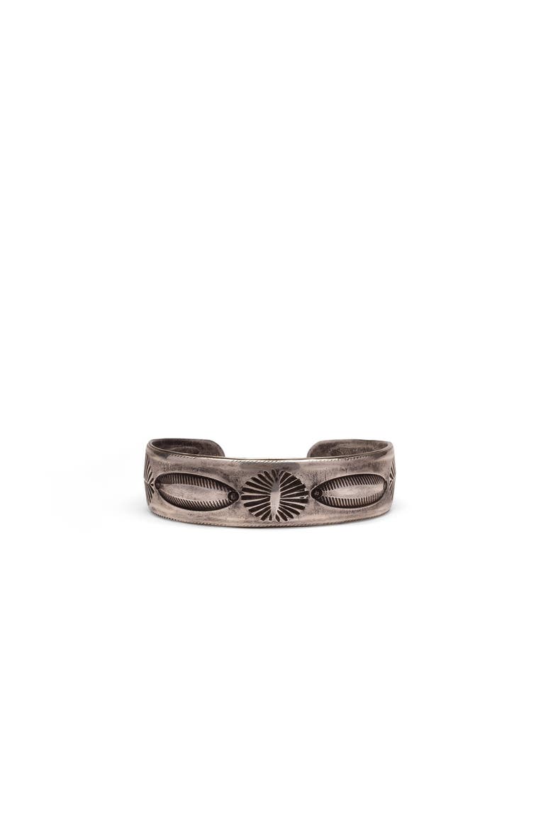 Navajo Engraved Sterling Silver Bracelet, Main, color, Silver
