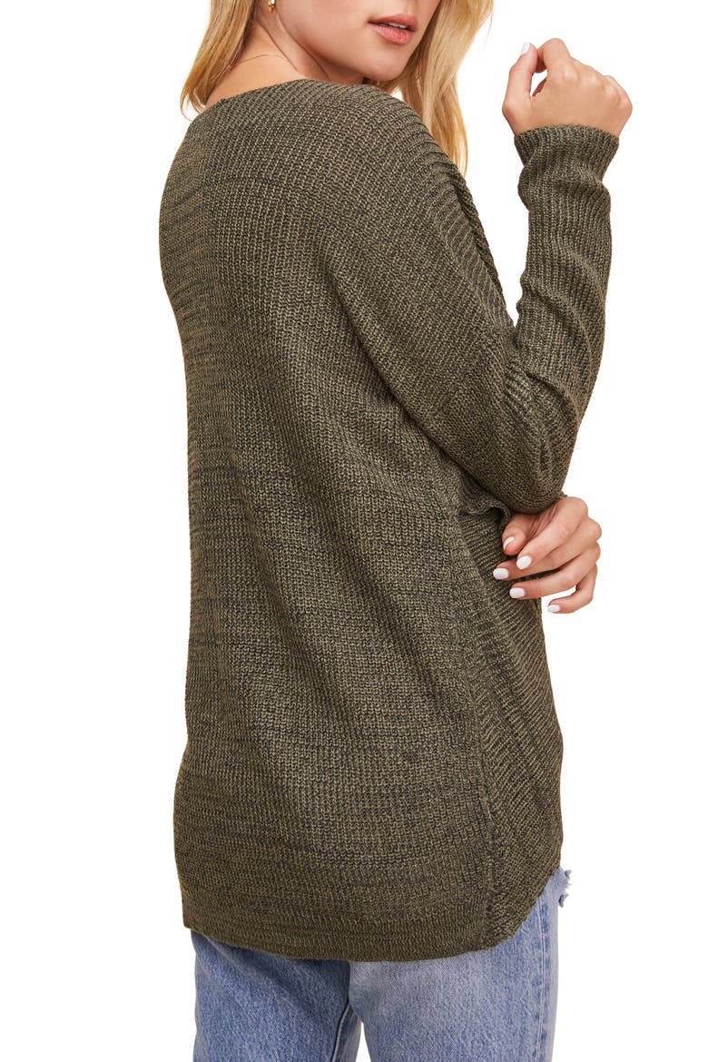 Wrap Front Sweater, Alternate, color, DARK GREEN