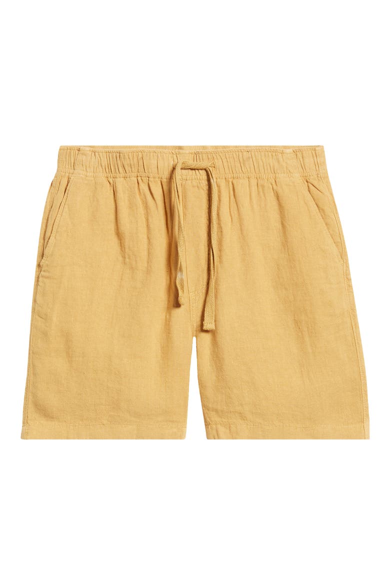 Essential Linen Shorts, Alternate, color, SUNSET GOLD