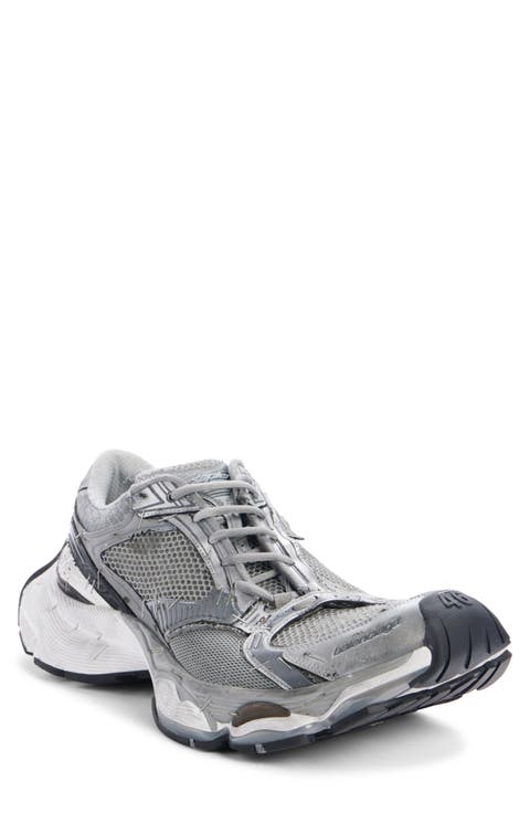 24AW new/BALENCIAGA Staplerランナースニーカー Sneakers White BALENCIAGA Stapler Distressed Mesh and Rubber Sneakers for