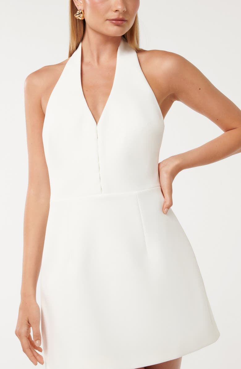 Ever New Ricki Fit & Flare Halter Dress, Alternate, color, Porcelain