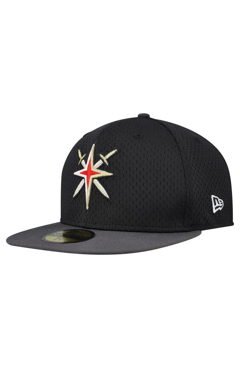 New Era Men's New Era Black/Gray Vegas Golden Knights Mesh Crown Two-Tone 59FIFTY Fitted Hat, Alternate, color, Black