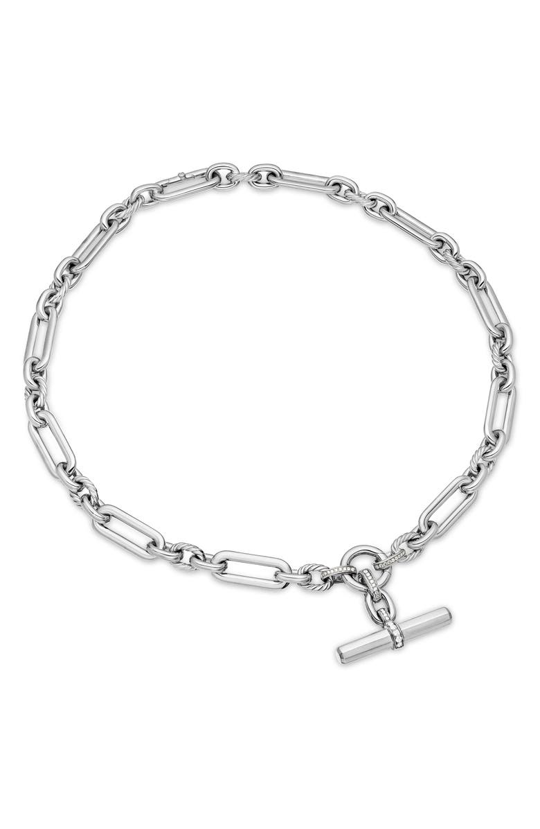 David Yurman Lexington Diamond Chain Necklace, Alternate, color, Diamond/ Silver