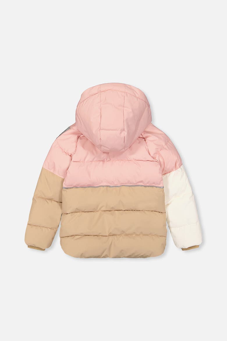 Girl Color Block Fleece Lined Insulated Winter Jacket, Alternate, color, Pale Dusty Pink