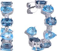 Kahn High Jewelry Swiss Blue & London Blue Topaz Earrings with Diamonds