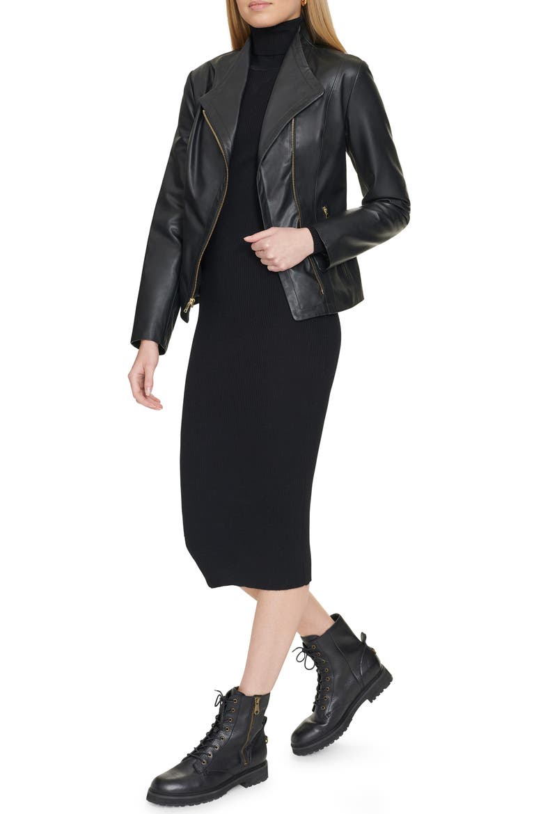 Leather Jacket, Alternate, color, BLACK
