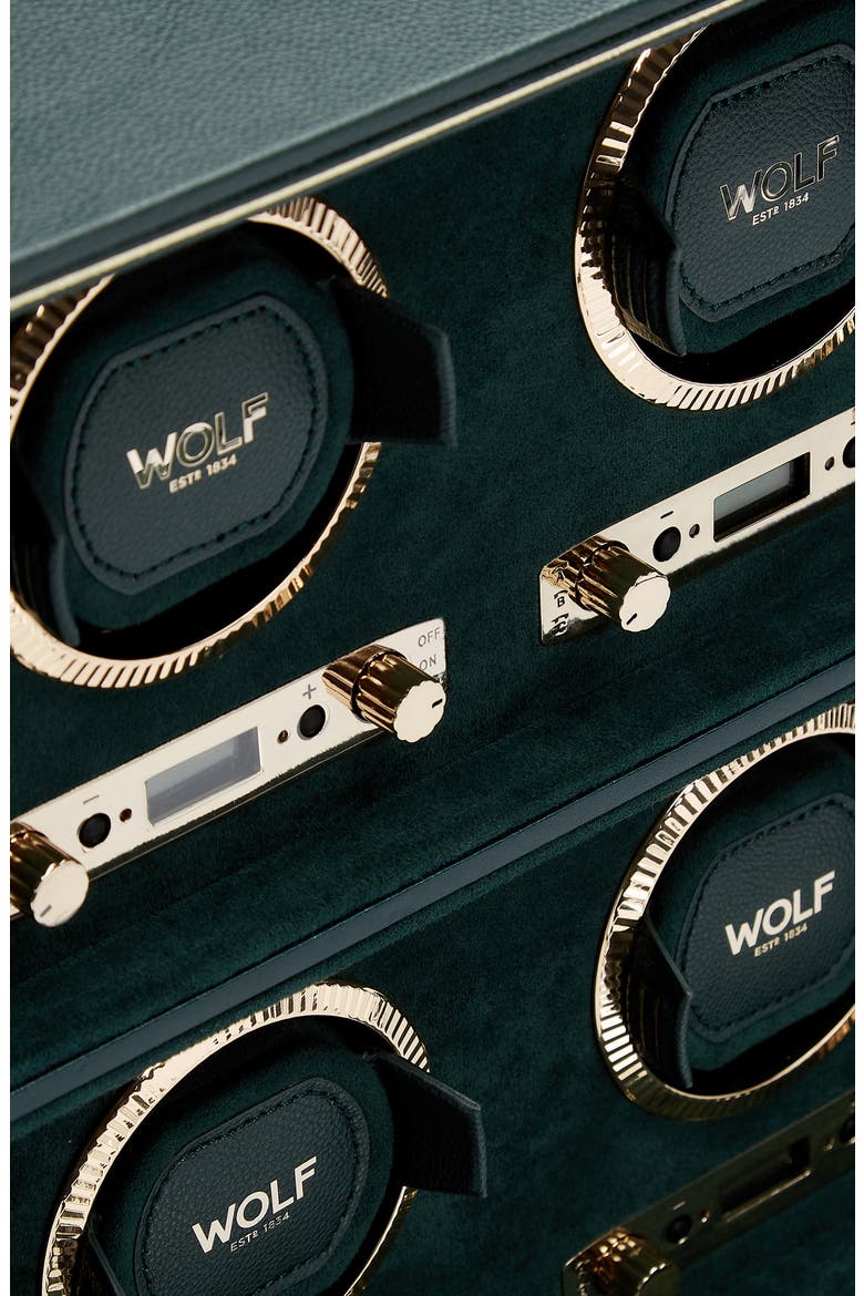 British Racing 8 Piece Watch Winder, Alternate, color, GREEN