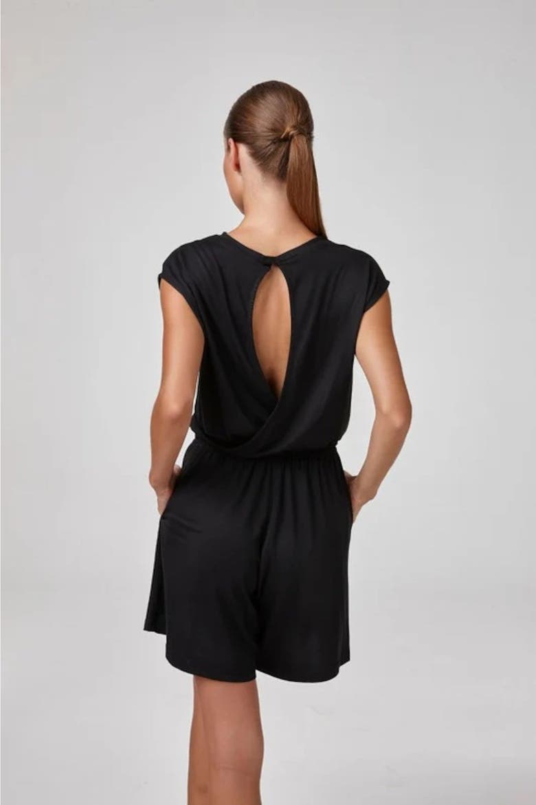 Lesie Modal Short Jumpsuit, Alternate, color, Black