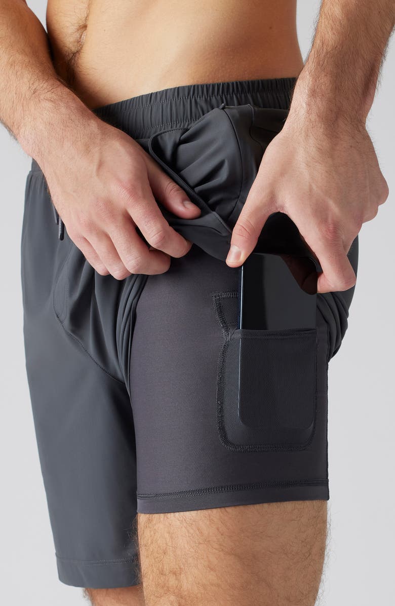 Rhone Pursuit 7-Inch Lined Training Shorts, Alternate, color, Asphalt