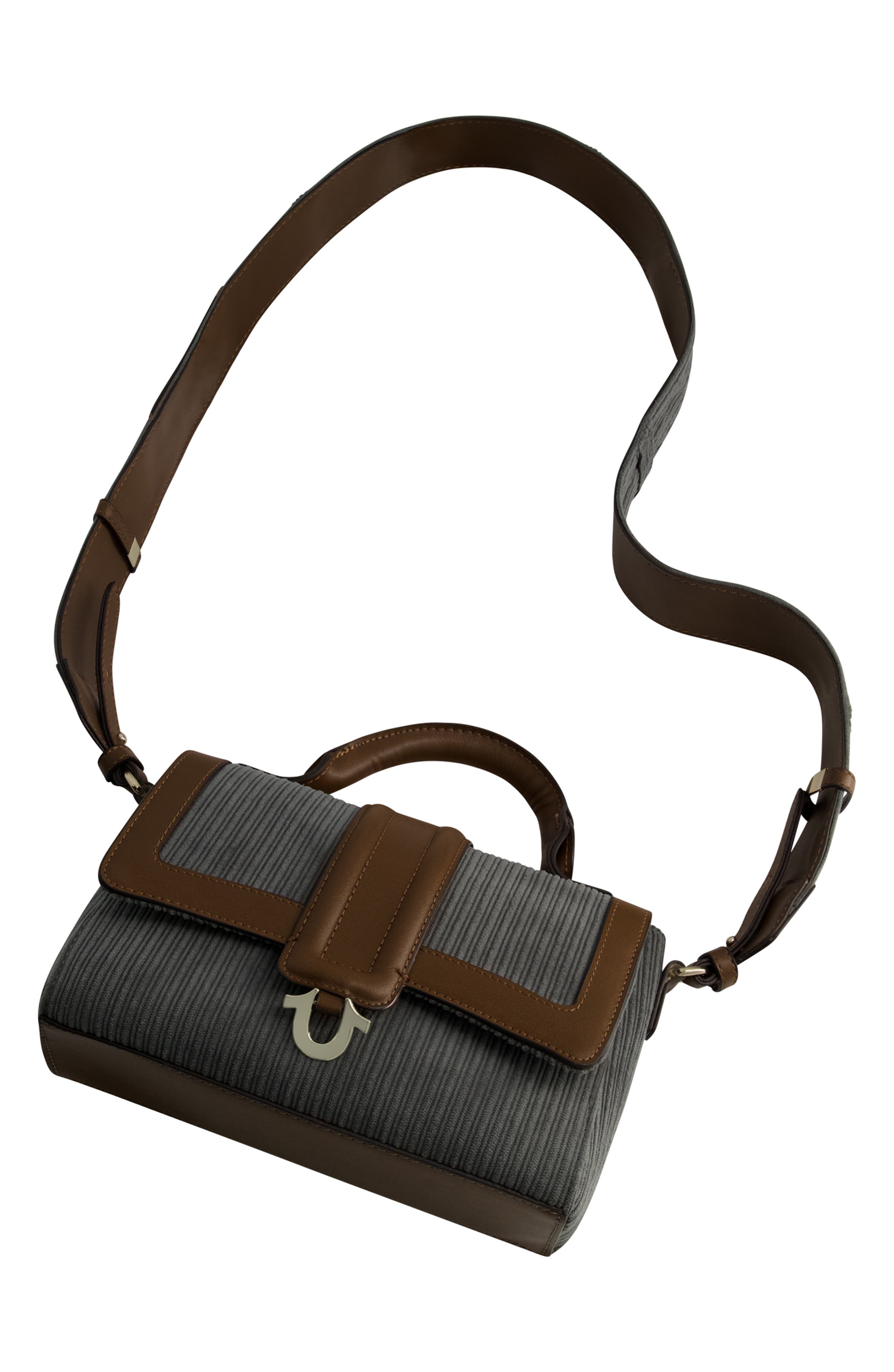 True Religion Corduroy Mini Satchel Bag, Alternate, color, Grey