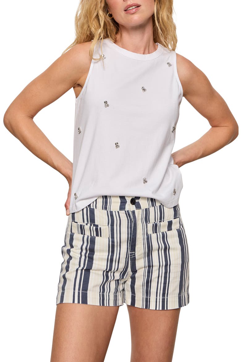 Campari Embellished Organic Cotton Tank, Alternate, color, WHITE