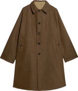 Fortela Stanford Herringbone Wool Double-Faced Single-Breasted Coat