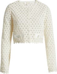 LoveShackFancy Alaya Cutout Crop Cardigan