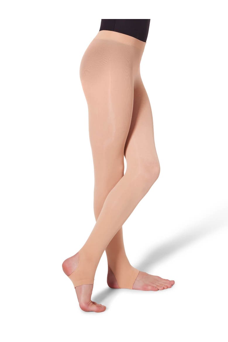 Ultra Soft Self Knit Waistband Stirrup Tight, Alternate, color, dark beige